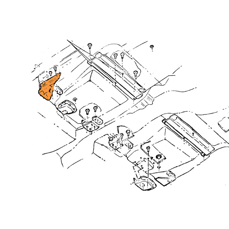 1969 Corvette Seat Belt Guide RH Outer Reinforcement Plate