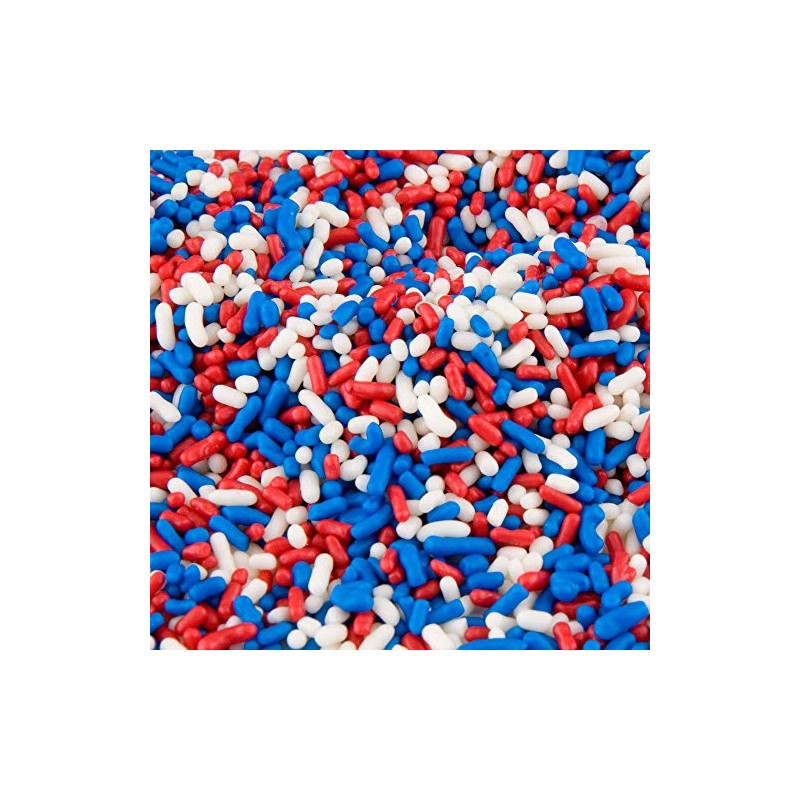 Red White And Blue Edible Jimmies - 4 ounces