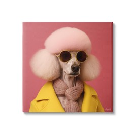 Stupell Industries Chic Poodle Fashion Canvas Wall Art by Roozbeh