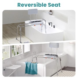 WAYES 400lb Sliding Tub Transfer Bench Shower Chair Shower Bench Seat Adjustable Bench