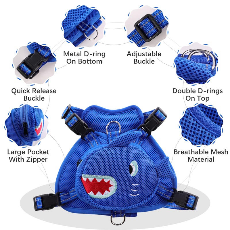IDOMIK Dog Backpack Harness, No-Pull Dog Backpack with D-Ring for