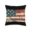 Peek-a-boo Vintage US Flag Design, Distressed American Flag Throw Pillow