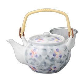 Gray Flower No. 4 Dobin (U) 6.5 x 4.7 x 3.9 inches (16.5 x 12 x 10 cm), 23.1 fl oz (600 cc) | Teapot |