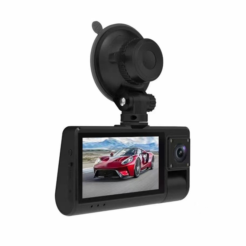 3 Cameras Dash Cam Touched Screen Clear Car Rearview Mirror
