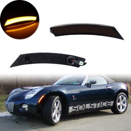 GTINTHEBOX Smoked Lens Amber LED Front Side Marker Lamps Compatible with 2006-2010 Pontiac Solstice,2007-2010 Saturn Sky