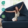 Anluoer Queen Comforter Set，Navy Blue Bed in a Bag 7