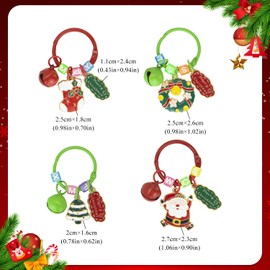 ALLY-MAGIC Christmas Keyring 4 Pcs Cartoon Christmas Key Rings Cute Keychains Ornaments Santa Claus Christmas Tree Pendant Keychain for Kids Xmas Party Favors Gifts Bag Fillers Y7HLSDYSK