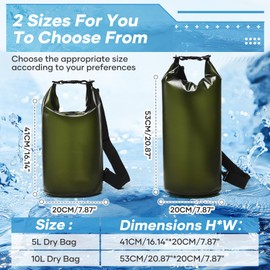 HPLQQ Dry Bag 5L Waterproof Bag for Women Men, Lightweight Dry Storage Bag Backpack for Kayaking Boat Tour Canoe, Fishing, Rafting, Swimming, Snowboardingarding,A3-Green