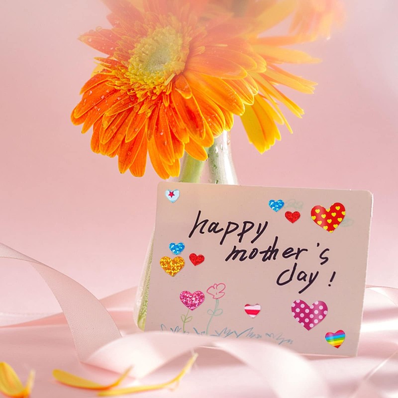 80 Sheets 4680 Pcs Gilter Heart Stickers, Self Adhesive Valentine's