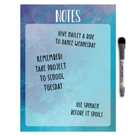 Dry Erase Whiteboard Vinyl Sticker Decal for Notes & Reminders by Glassboard Studio | Removable & Reusable | Magnetic Fine-Tip Marker Included (9 x 12 inches, Watercolor)