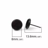 30 pcs. Black Earring Posts Studs Settings Bezels Cabochons Tacks