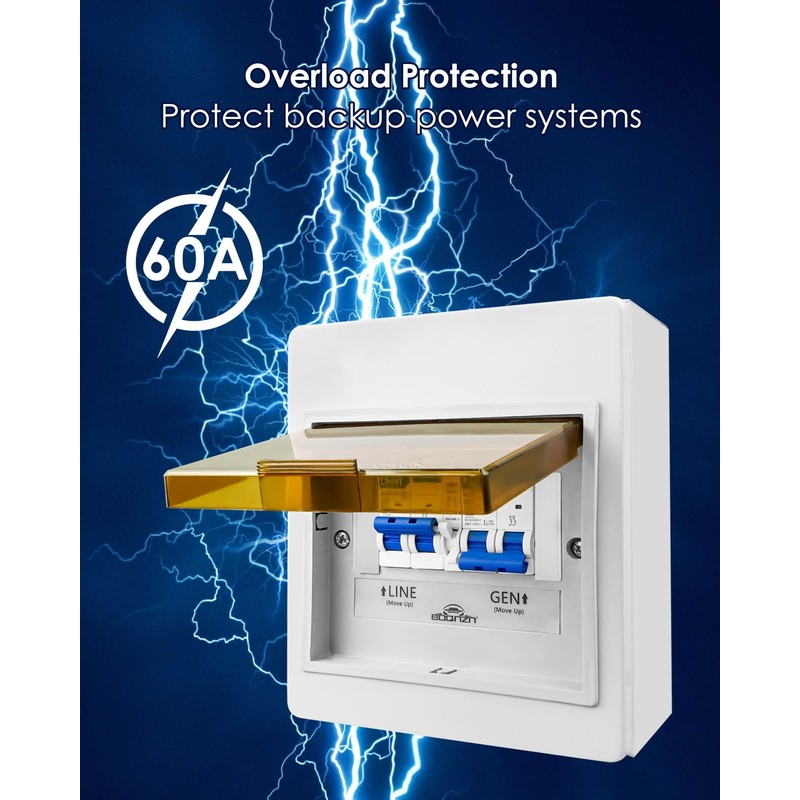 BOQNZN Prewired Transfer Panel for Portable Generators 15000 Watts, 240V