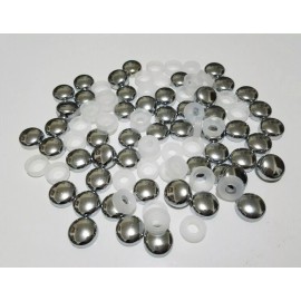 tp.motorworks 25 smooth Chrome Tapered Countersunk Screws Snap on Caps Bolt Covers Bulk Lot