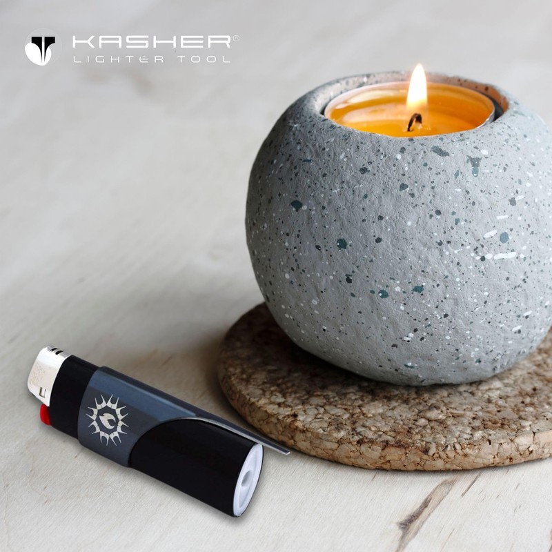 Kasher 3 Pack Classic Lighter (Black, with Lighter)