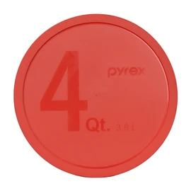Pyrex Bundle - 4 Items: 322-PC 1qt Green Plastic Lid, 323-1.5qt Orange Plastic Lid, 325-PC 2.5qt Blue Plastic Lid, 326-PC 4qt Red Plastic Lid