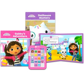 Crenstone Gabby's Dollhouse Read Along Books for Kids - Bundle with 8 Read Aloud Books and Electronic Reader, Mini Coloring Book, Stickers and More (Gabby's Dollhouse Reader Book Set)