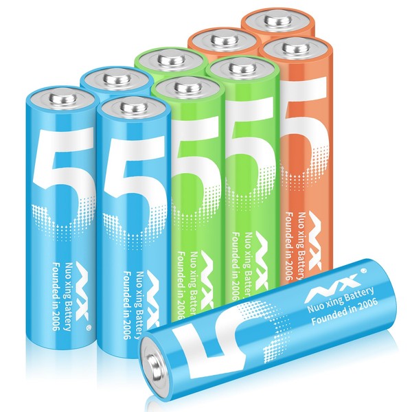Aolcev AA Batteries Rechargeable 10 Pack Double A Battery 2500mAh