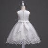 DreamHigh Flower Girl's Floral-Embroidered Pearl Embellished Evening Dress Up White