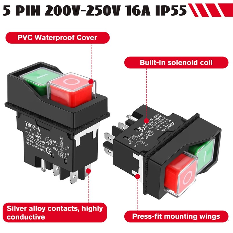 Idota Safety Switch KJD17 Switch 16A 250V 5 Pin Machine