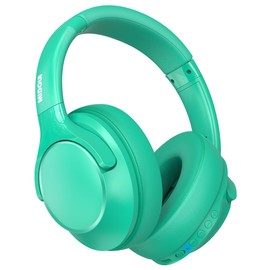MIDOLA Bluetooth Headphones Over Ear 68H Playtime 6 EQ Wireless Headset with Microphone HiFi Stereo Foldable Lightweight Deep Bass for Travel Home Office Cellphone Cyan