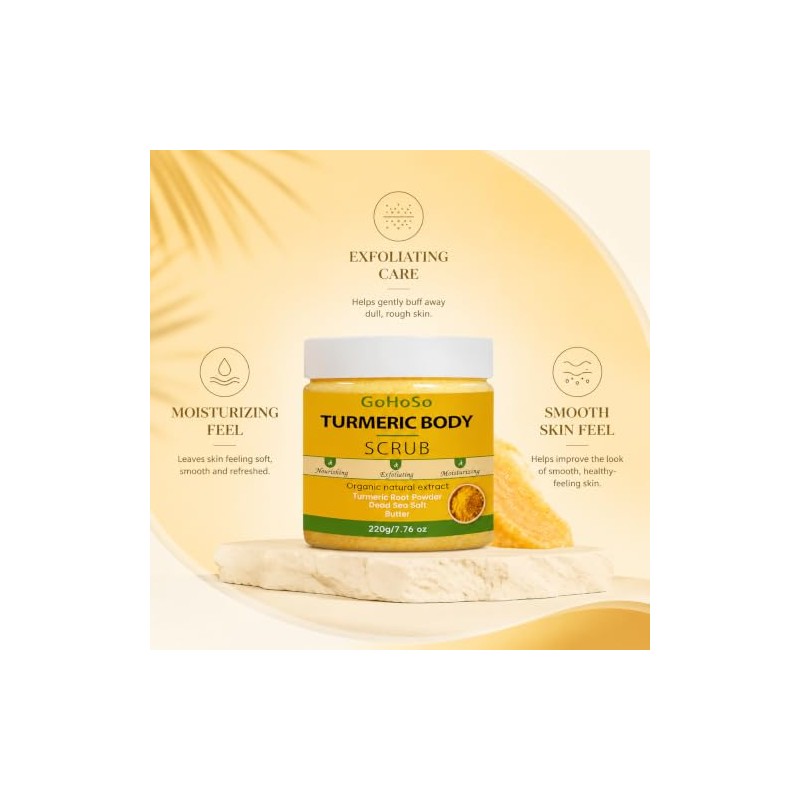 Turmeric Body Scrub with Dead Sea Salt and Butter, 7.76