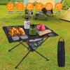 LakeForest Folding Camping Table with Cup Holders 2 Side Pockets