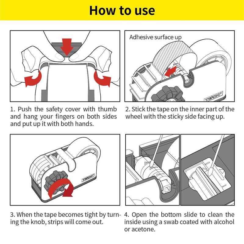 [TENDO°] Multi-Section Tape Dispenser ZO-508: Innovative Cutter for Custom Tape