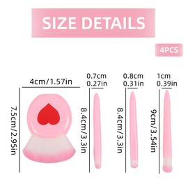 BZKSER Make up Pinsel - 4 Stück Reise Kosmetik Pinsel Set mit Spiegelbox,Profi Kosmetikpinsel mit Etui,Tragbar Schminkpinsel,Vegan Gesichtspinsel Pinsel Lidschattenpinsel für Puder,Rouge,Reisen