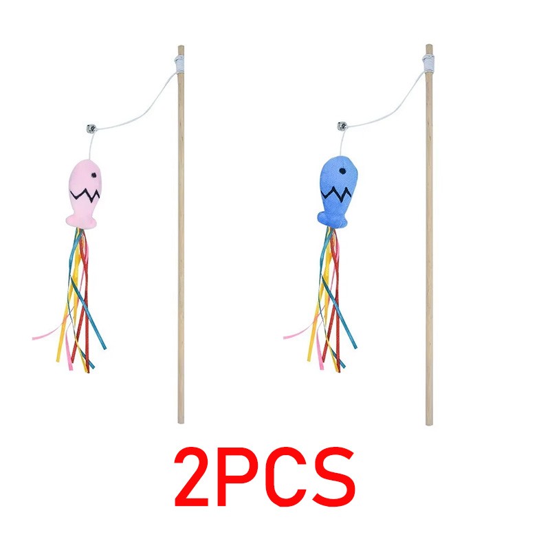 Cat Toy Wand Interactive – Fashion Cat Wand Toy Natural