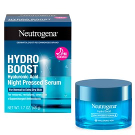 Neutrogena Neutrogena Hydro Boost Night Pressed Serum, Hyaluronic Acid Facial Moisturizer for Normal to Extra Dry Skin, Delivers Overnight Hydration for Restored, Revitalized, Dewy Skin, 1.7 oz