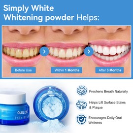 Teeth Whitening Powder Maximum Volume (50 g), Instant Whitening and Stain Removal, No Sensitivity - Enamel-Safe Toothpaste Whitening Powder