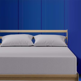 AL NOOR HOME Premium Grey Fitted Sheet - 100% Pure Egyptian Cotton with 300 TC - Hotel Quality 30cm Deep Double Fitted Bed Sheet