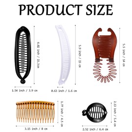 21 pinzas para el pelo tipo banana, pinzas clásicas para el pelo tipo banana, peinetas laterales de plástico con 11/16/23/24 dientes, pinzas para el pelo tipo banana para mujeres y niñas