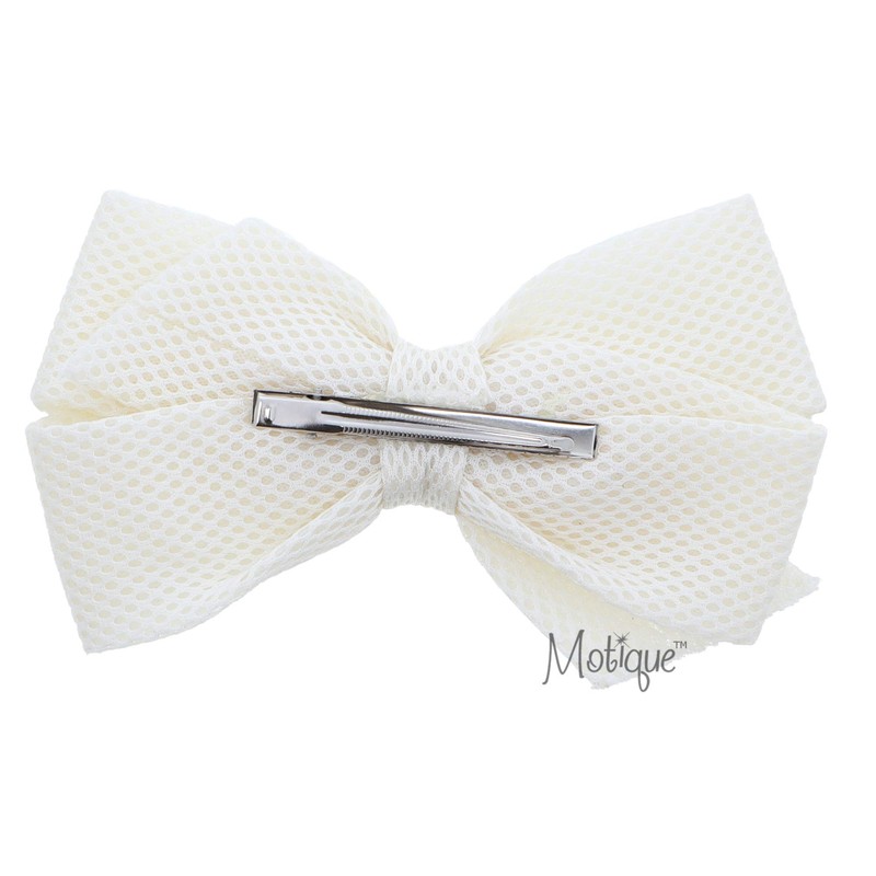 Babies' Fun Scuba Hair Bow Large-Ivory