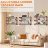 6 Pack Wall-Mounted Lumber Rack, Heavy Duty Wood Storage Racks,