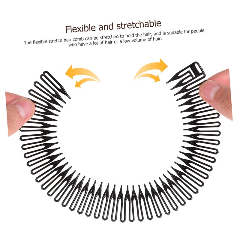 Outanaya 10pcs Flexible Circle Hair Combs Comfortable Stretch Hairbands for