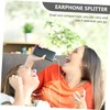 Parliky 2pcs Cat Head Headphone Splitter Portable Audio Splitter Triple