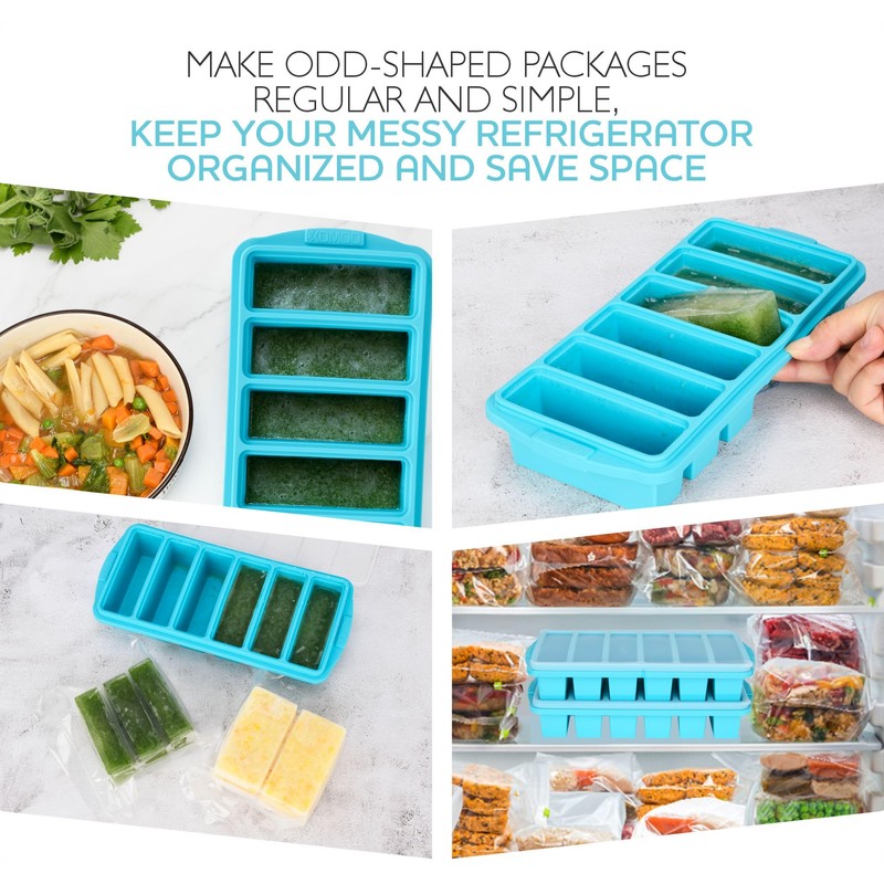1/2 Cup Silicone Freezer Tray With Lid - Silicone Freezer