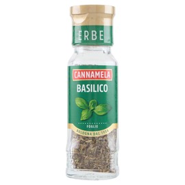 Cannamela, Linea Maxi Oro, Basilico in Foglie Essiccato, Confezione da 15g, Utile nella Preparazione di Insalate, Verdure, Zuppe e Minestre, Ideale per Pesti, Bruschette e Capresi