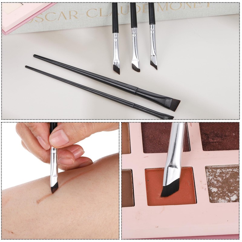 LXUEJIE 5 PCS Eyeliner Brushes Set, Black Fine Angled Eyebrow