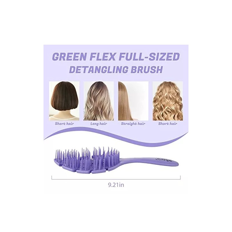 JCWish Paquete De 2 Cepillos Desenredantes Perfumados Greenflex - D