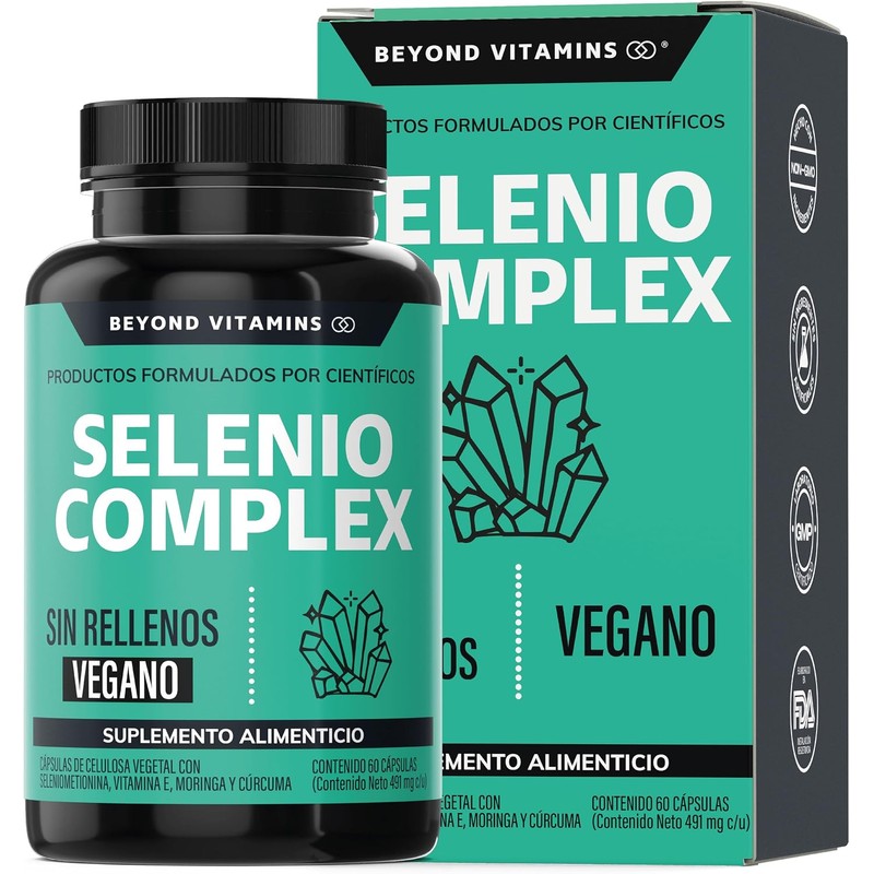 Selenio Seleniometionina 240mcg, con Vitamina E, Moringa y Raíz de