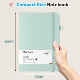 Oucaru Lined Journal Notebook, 8 Pack, 180 Pages, A5 Journals for Writing, 100 GSM Thick Paper, Small Notebooks Daily Journal for Women Men Work, Business, School, Travel Supplies