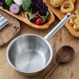 Endo Shoji ASTI101 Commercial Murano Saute Pan (No Lid), 7.1 inches (18 cm), Induction Compatible, 18-8 Stainless Steel