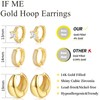 Gold Hoop Earrings Set for Women, 14K Gold Plated Small