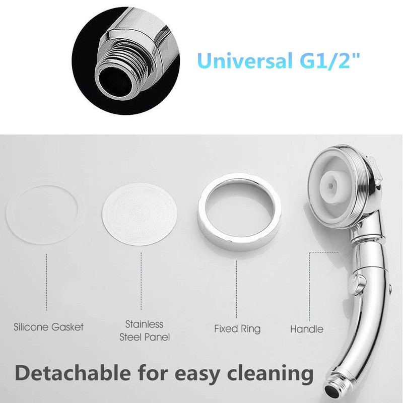 GENMAIGOU Modern 3-Setting Detachable Shower Head with 59-Inch Hose, High