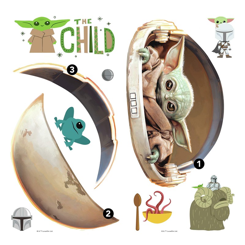 RoomMates RMK4655SCS The Mandalorian The Child Painted Peel and Stick