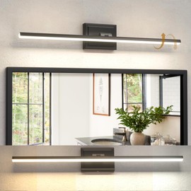 NIORSUN 31.5 Inch Modern Bathroom Light Fixture, 18W 5CCT Dimmable LED Black Bathroom Vanity Lights Over Mirror, Vanity Lights for Bathrooms Restroom Mirror- ETL Certified