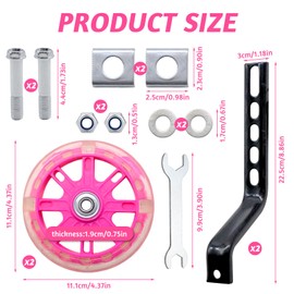 Stabilisers, bicycle stabilisers for children, for 12 14 16 18 20 inch children's bicycle, training wheels, safety stabilisers, pink