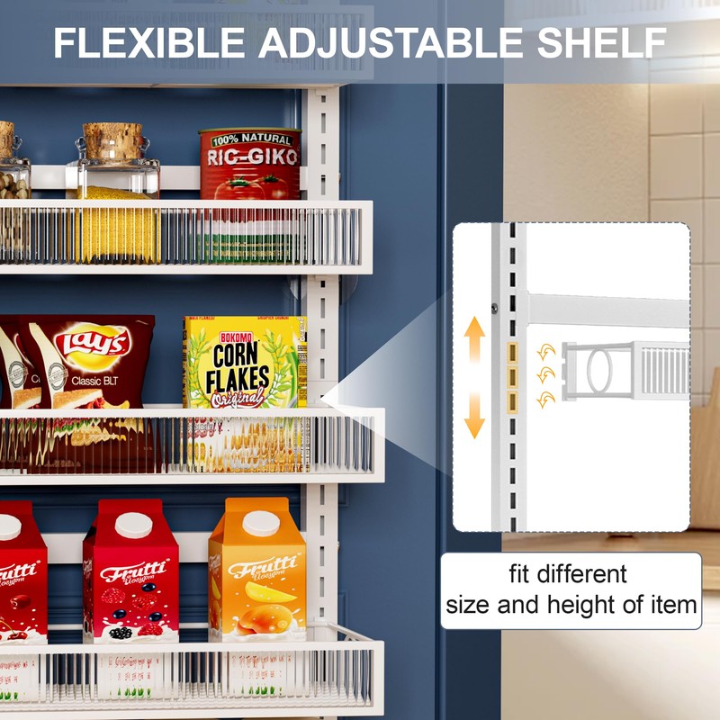 Clothink Over the Door Pantry Organizer 8 Tiers Hanging or